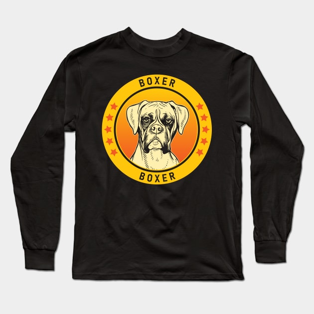 Boxer Dog Portrait Long Sleeve T-Shirt by millersye